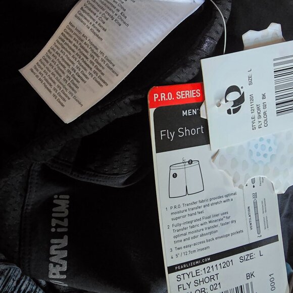 NWT PEARL IZUMI ( LG ) Pro Series Fly Athletic Lined Shorts in Black - Picture 4 of 5